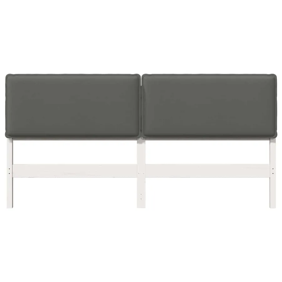 Tête de lit capitonnée Blanc et gris clair 200 cm Pin massif - 4