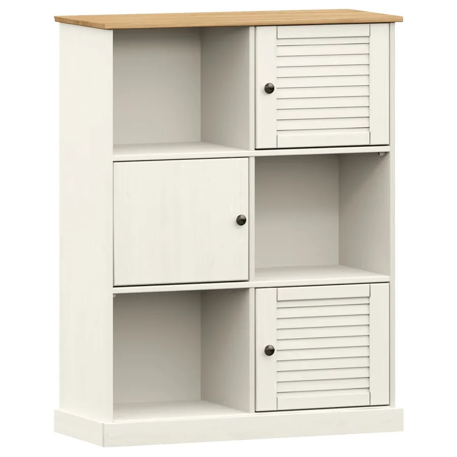 Bibliothèque VIGO blanc 90x35x114,5 cm bois massif de pin - 2