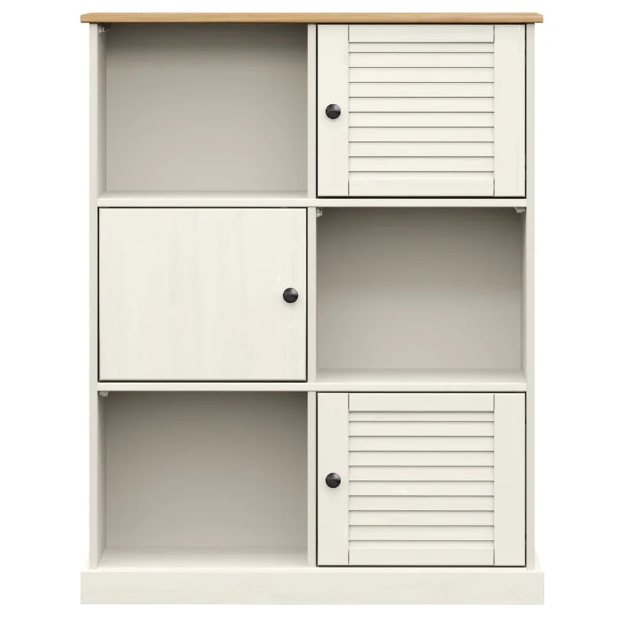 Bibliothèque VIGO blanc 90x35x114,5 cm bois massif de pin - 4