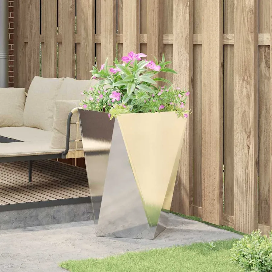 Jardinière Argent 50 x 50 x 75 cm Acier inoxydable - 4
