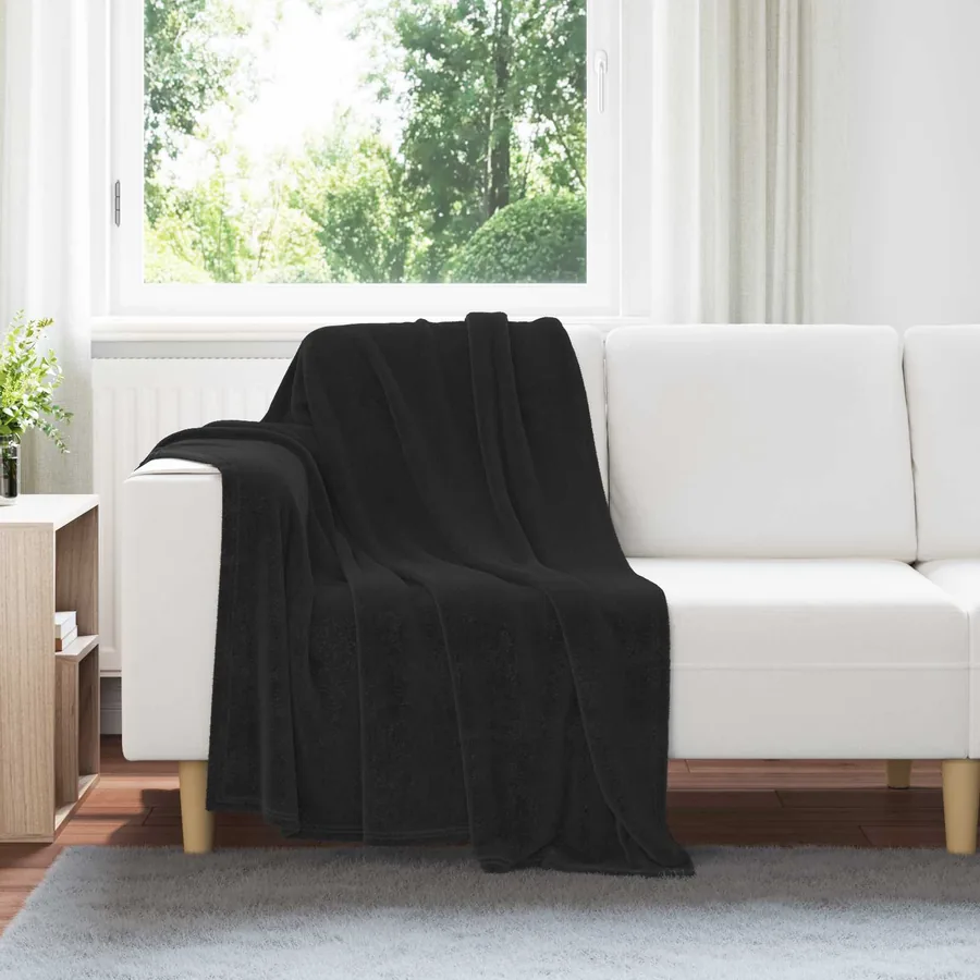 Couvertures à jeter 6 pcs Noir 130 x 150 cm Toison
