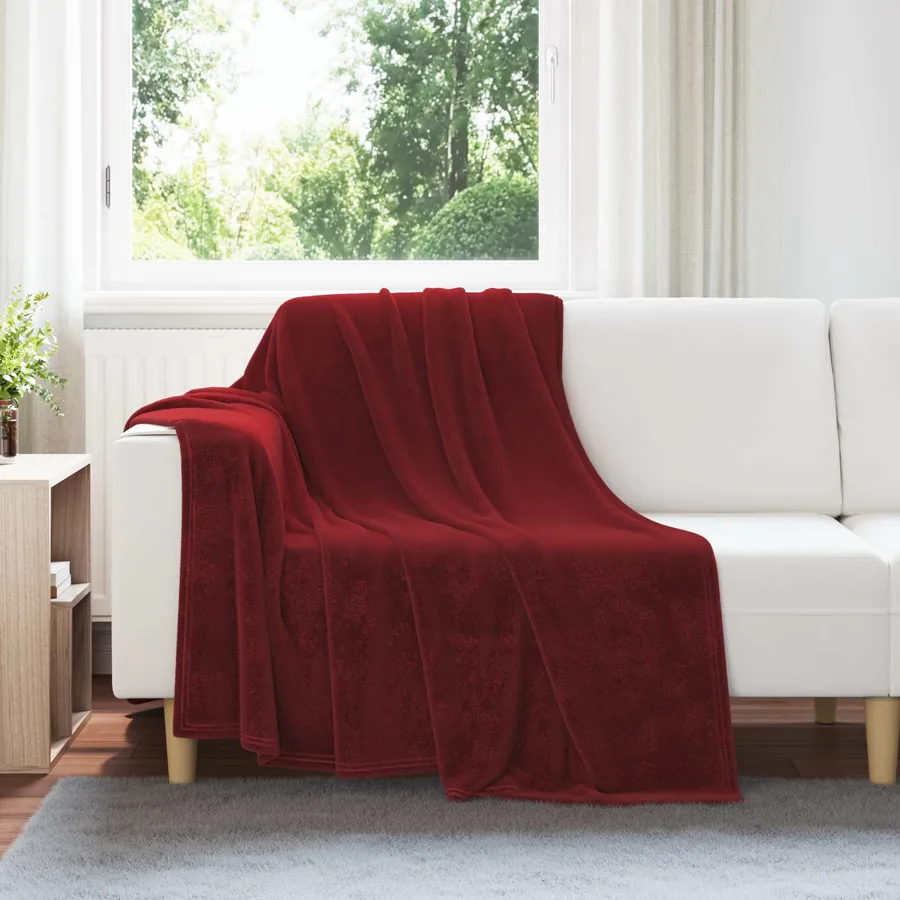 Jeté Rouge Bordeaux 150 x 200 cm Toison