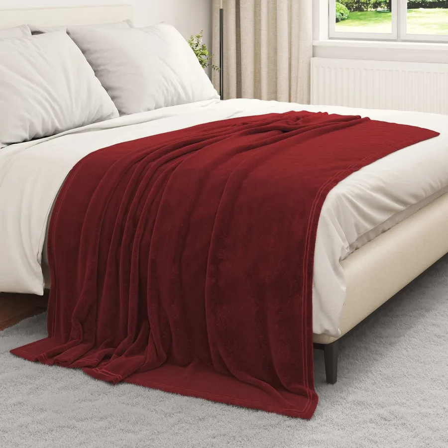 Jeté Rouge Bordeaux 150 x 200 cm Toison - 3