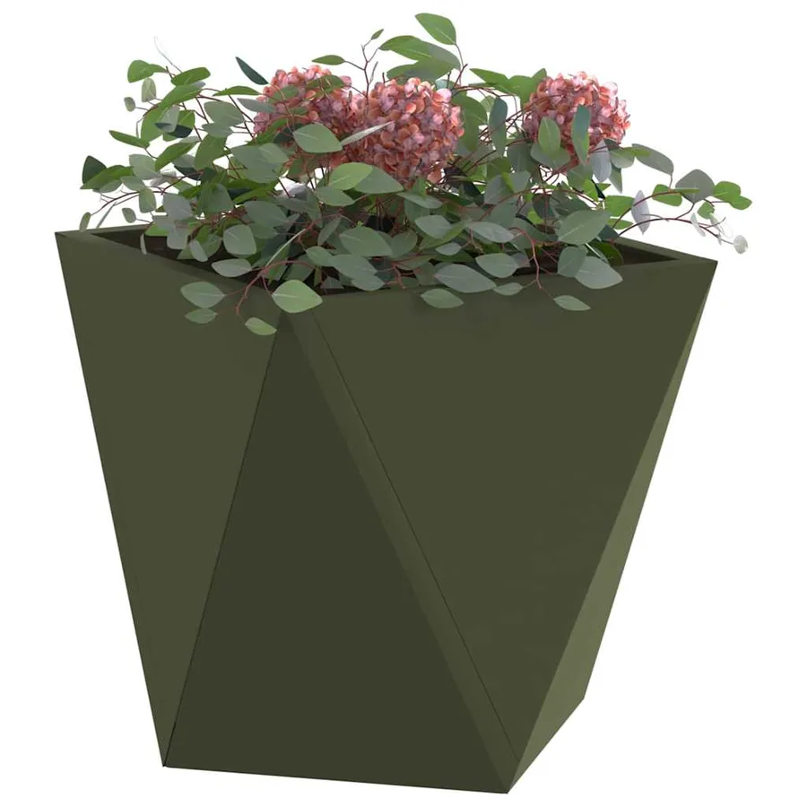 Jardinière Vert olive 30 x 30 x 30 cm Acier - 3