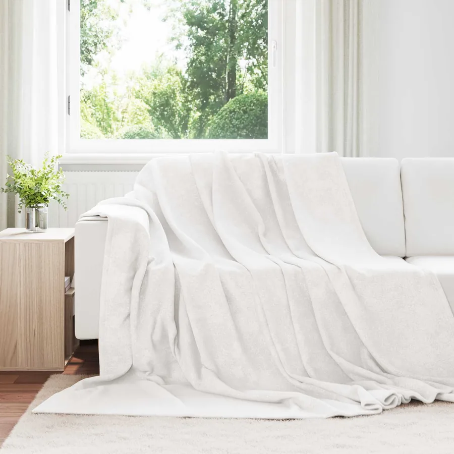 Jeté Blanc 240 x 270 cm Toison