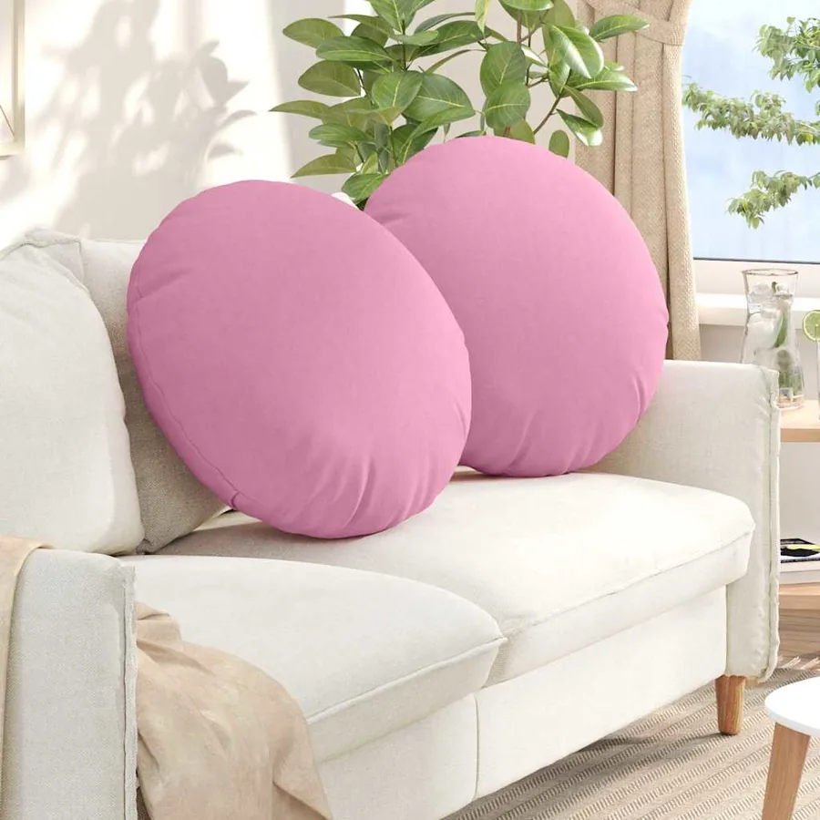 Coussins de siège 2 pcs Rose Ø80 x 29 cm tissu