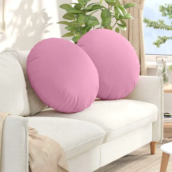 Coussins de siège 2 pcs Rose Ø80 x 29 cm tissu