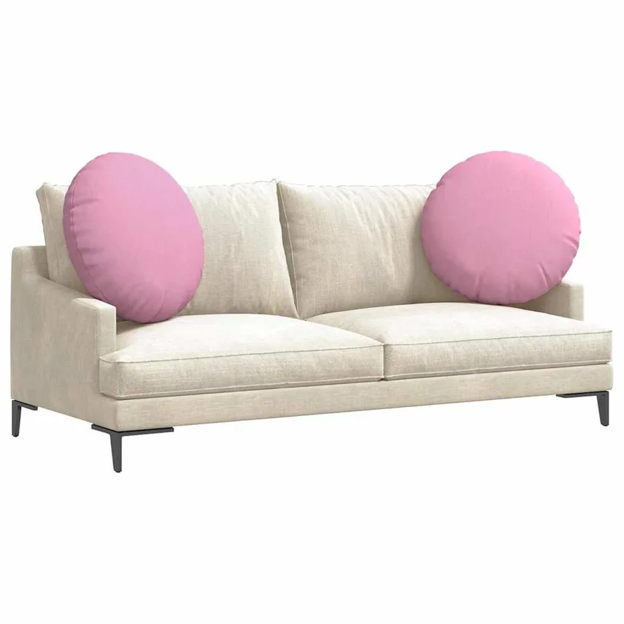 Coussins de siège 2 pcs Rose Ø80 x 29 cm tissu - 3