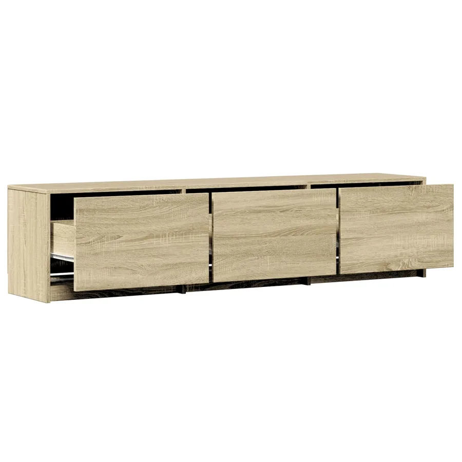 Meuble TV avec LED 165 x 34 x 40 cm Chêne Sonoma - 10