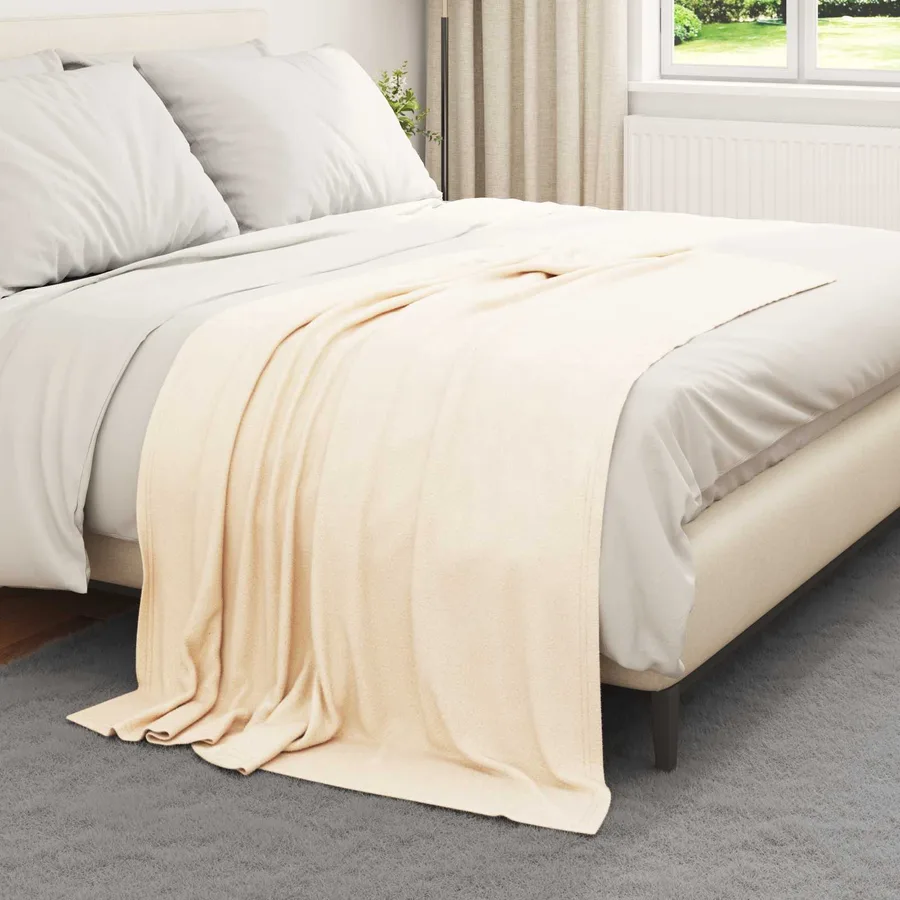 Couvertures à jeter 6 pcs Crème 170 x 130 cm Toison - 3