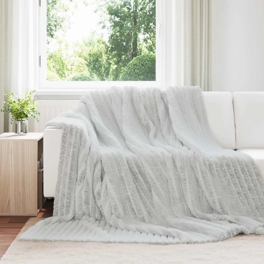 Couvertures à jeter 6 pcs Gris 270 x 240 cm Toison