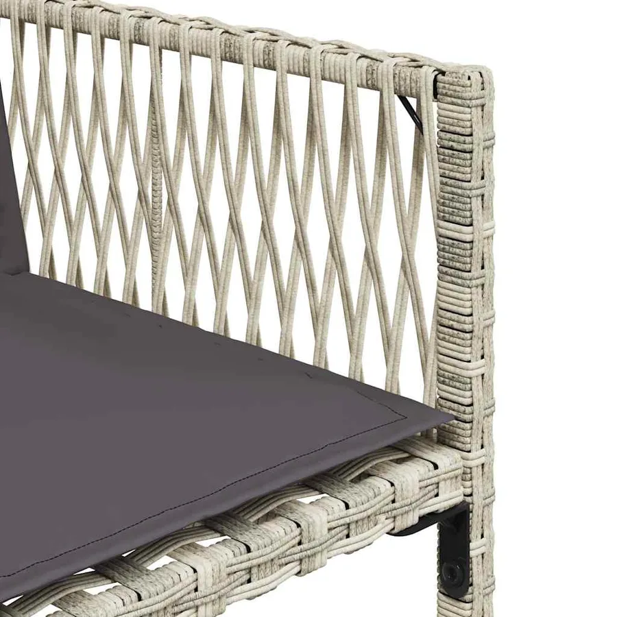 Chaises de jardin avec coussins lot de 4 gris clair poly rotin - 10