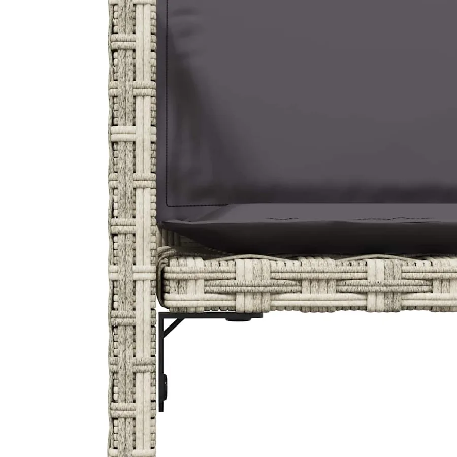 Chaises de jardin avec coussins lot de 4 gris clair poly rotin - 9