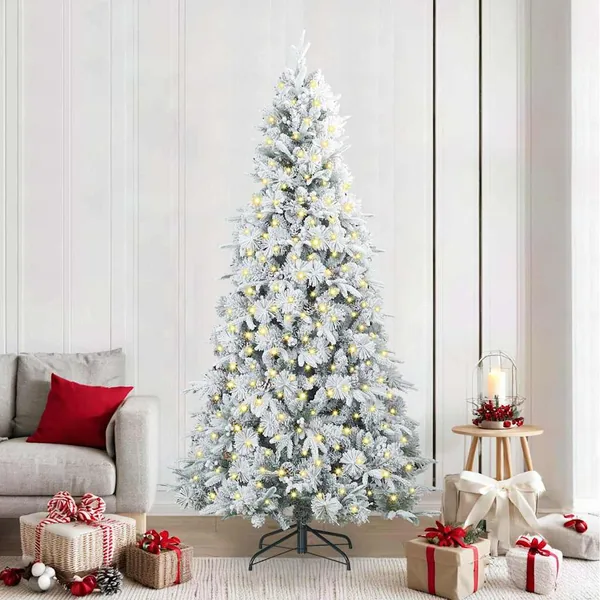 Sapin de Noël Artificiel à Branches Articulées Blanc 240 cm