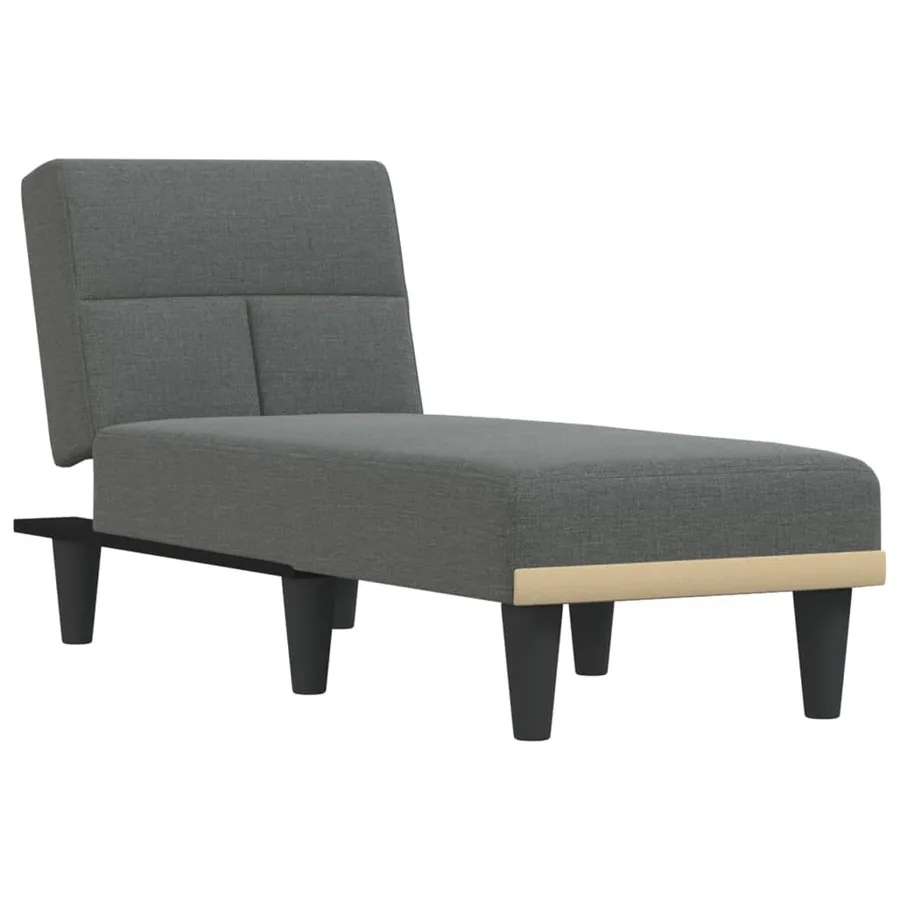 Chaise longue gris foncé tissu - 2