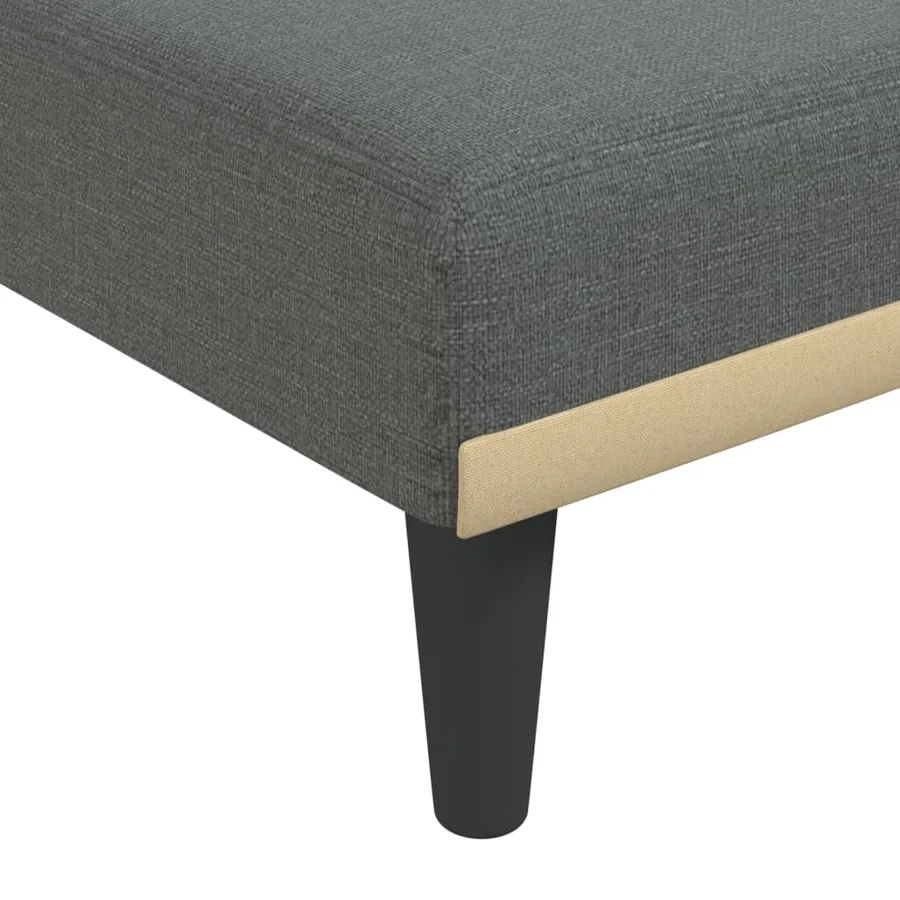 Chaise longue gris foncé tissu - 7