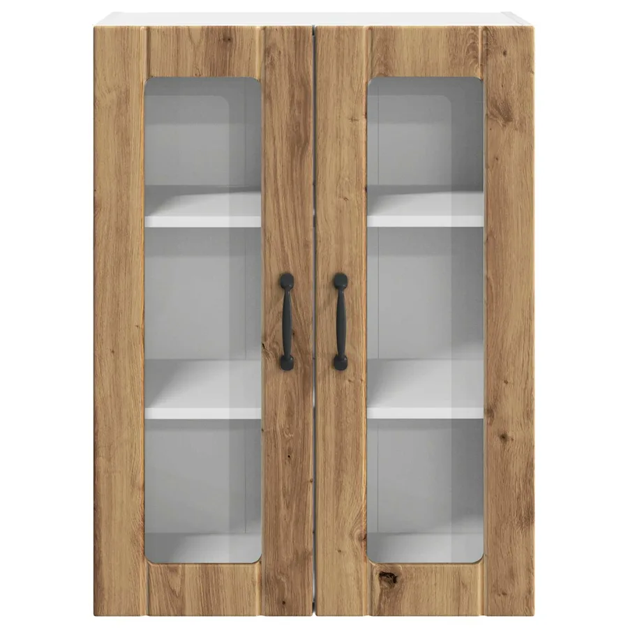 Cabinet en verre mural LUCCA Chêne artisanal 60 x 31 x 80 cm - 6