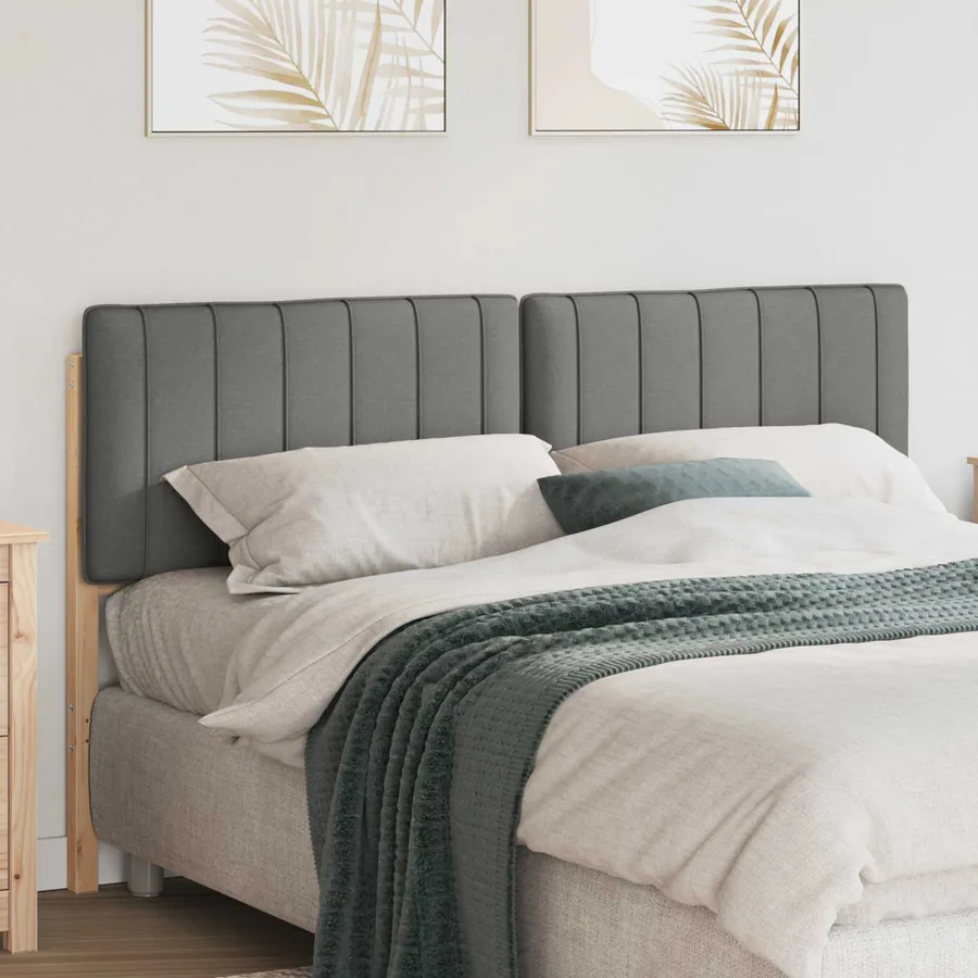 Tête de lit capitonnée Marron et gris clair 150 cm Pin massif