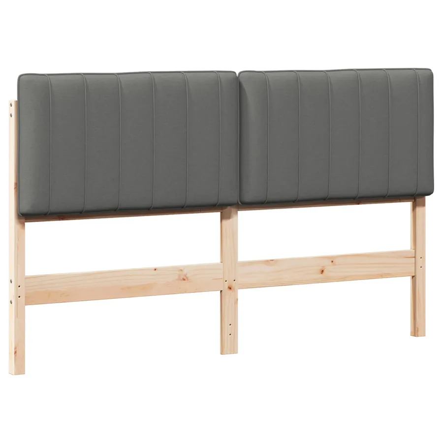 Tête de lit capitonnée Marron et gris clair 150 cm Pin massif - 2
