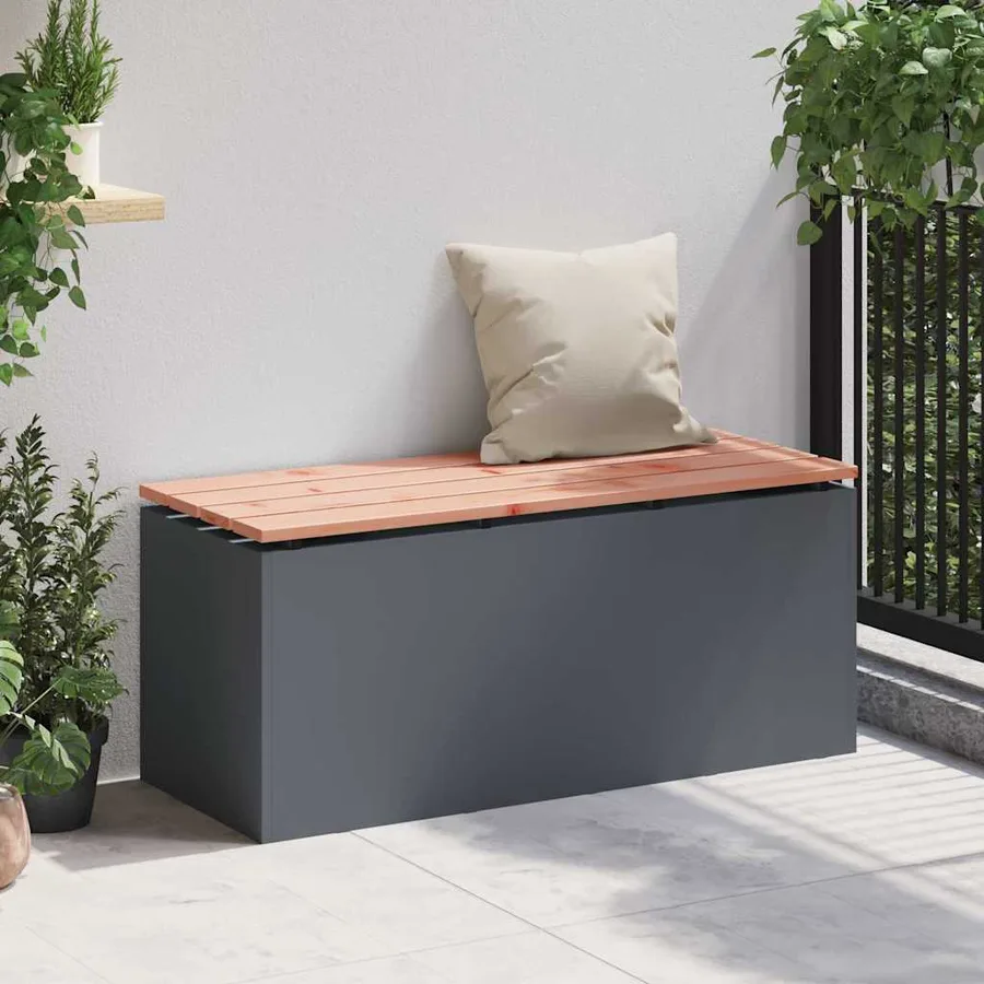 Banc de jardin Anthracite 100 x 40 x 43 cm Acier - 3