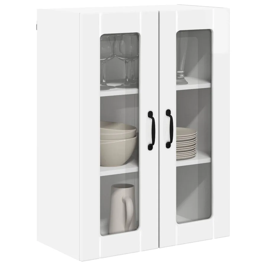 Cabinet en verre mural LUCCA Blanc brillant 60 x 31 x 80 cm - 3