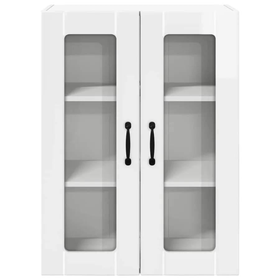 Cabinet en verre mural LUCCA Blanc brillant 60 x 31 x 80 cm - 6