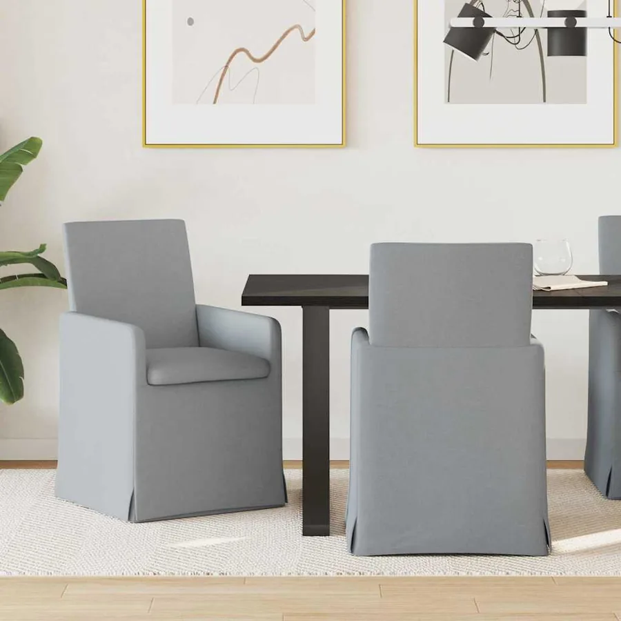 Chaises de salle à manger 2 pcs Gris clair 57 x 67 x 95 cm