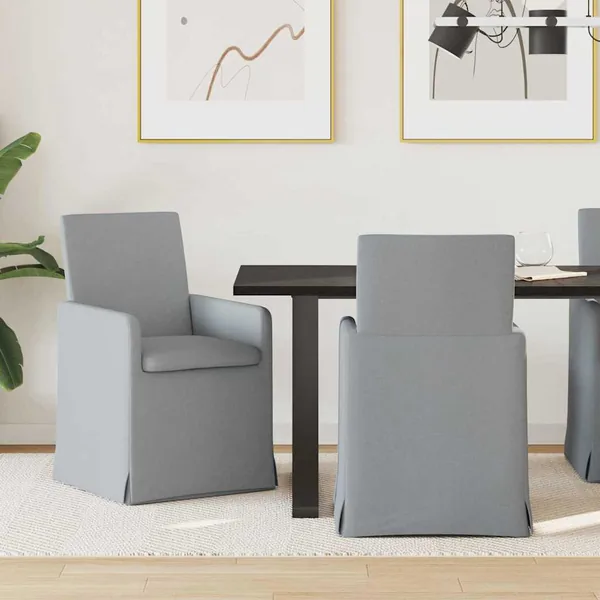 Chaises de salle à manger 2 pcs Gris clair 57 x 67 x 95 cm