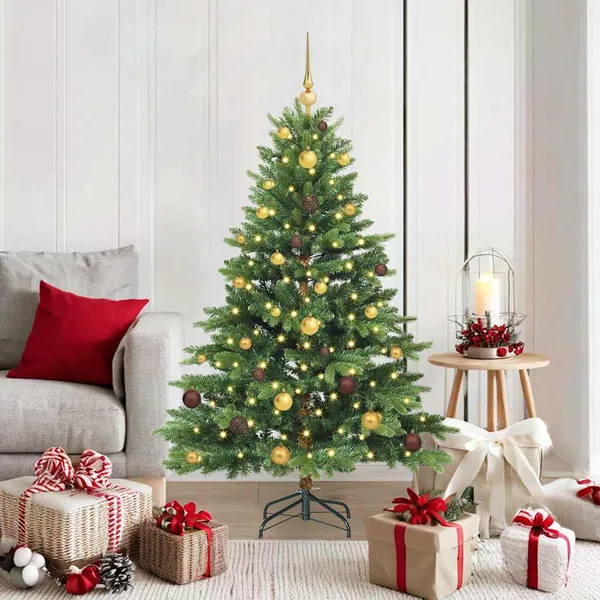 Sapin de Noël artificiel avec 150 LED Vert 150 cm PE et PVC