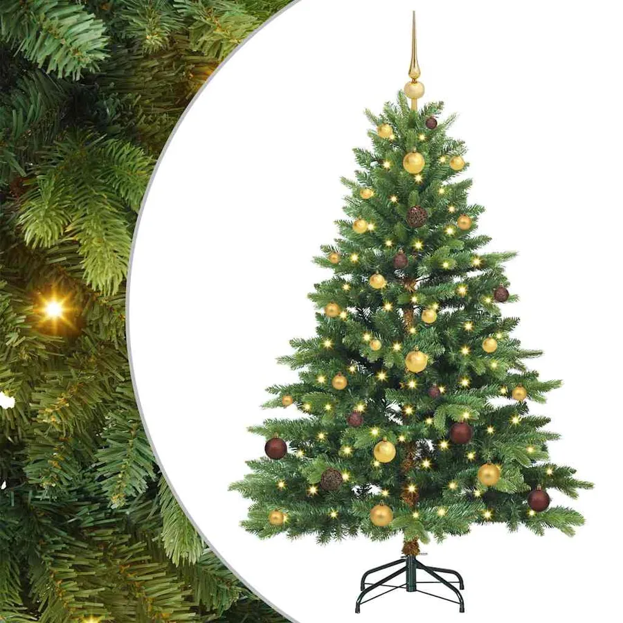 Sapin de Noël artificiel avec 150 LED Vert 150 cm PE et PVC - 2