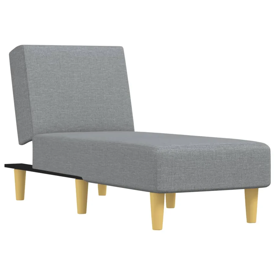 Chaise longue gris clair tissu - 2