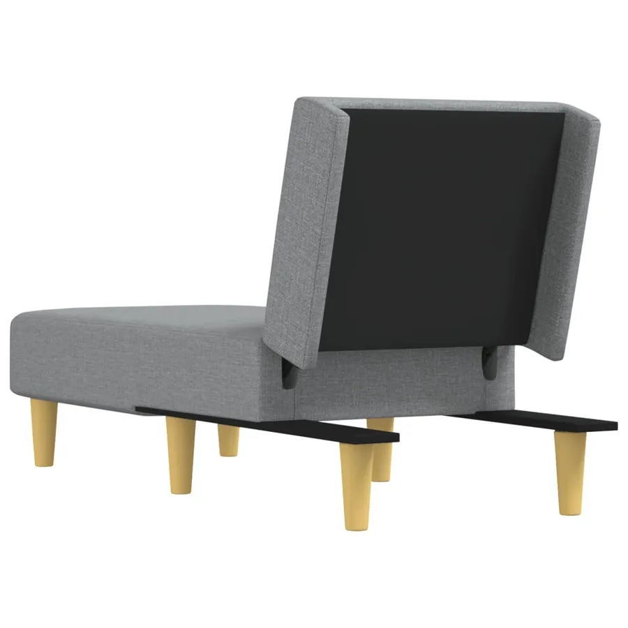 Chaise longue gris clair tissu - 5