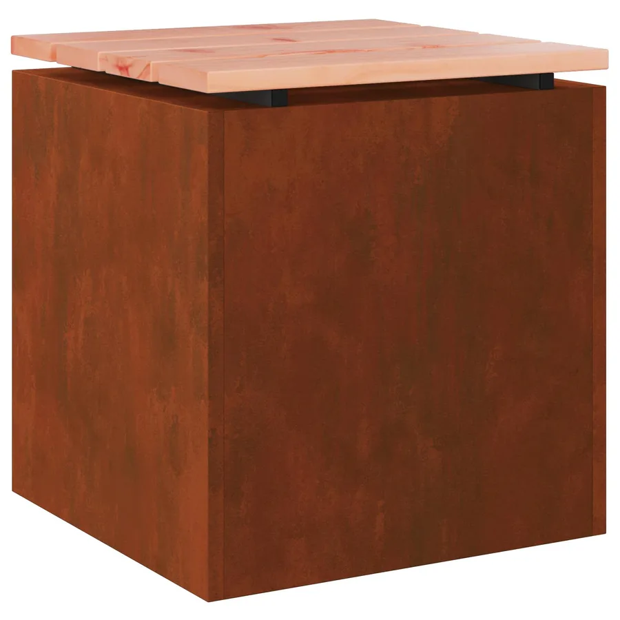 Banc de jardin 1 -Seater 40 x 40 x 43 cm Rouillé Carré - 2