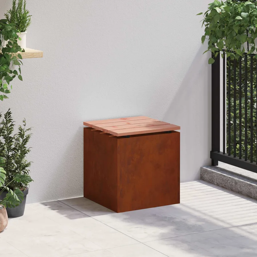 Banc de jardin 1 -Seater 40 x 40 x 43 cm Rouillé Carré - 3