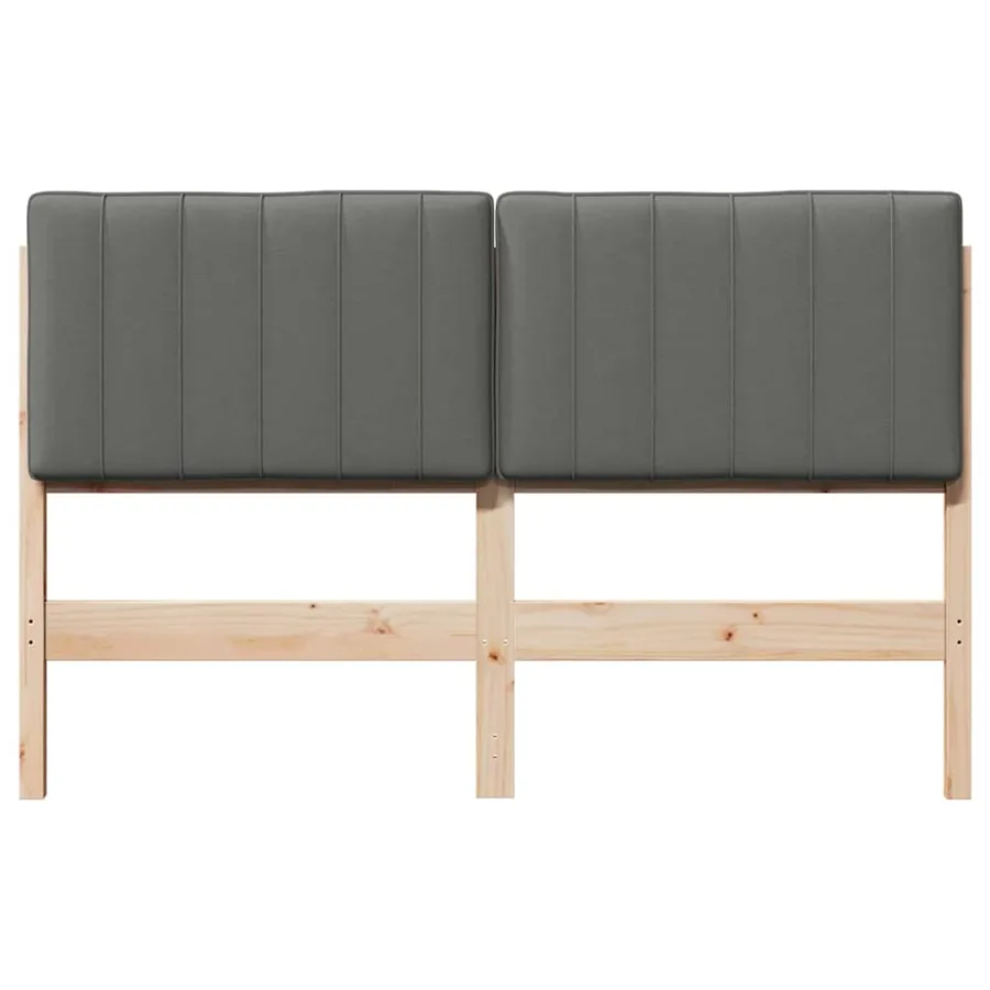 Tête de lit capitonnée Marron et gris clair 140 cm Pin massif - 4