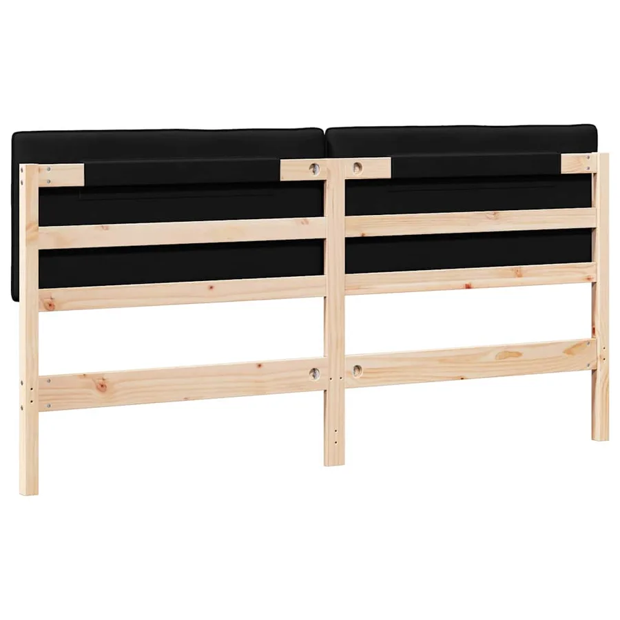 Tête de lit capitonnée Marron et Noir 180 cm Pin massif - 6