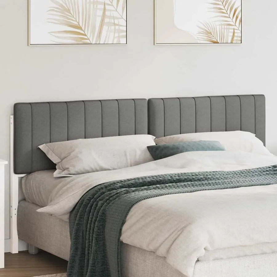 Tête de lit capitonnée Blanc et gris clair 180 cm Pin massif