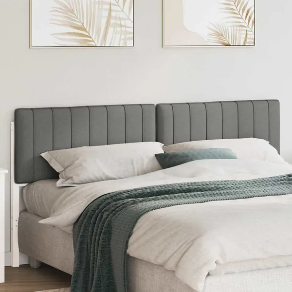 Tête de lit capitonnée Blanc et gris clair 180 cm Pin massif