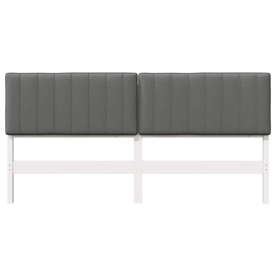 Tête de lit capitonnée Blanc et gris clair 180 cm Pin massif - 4