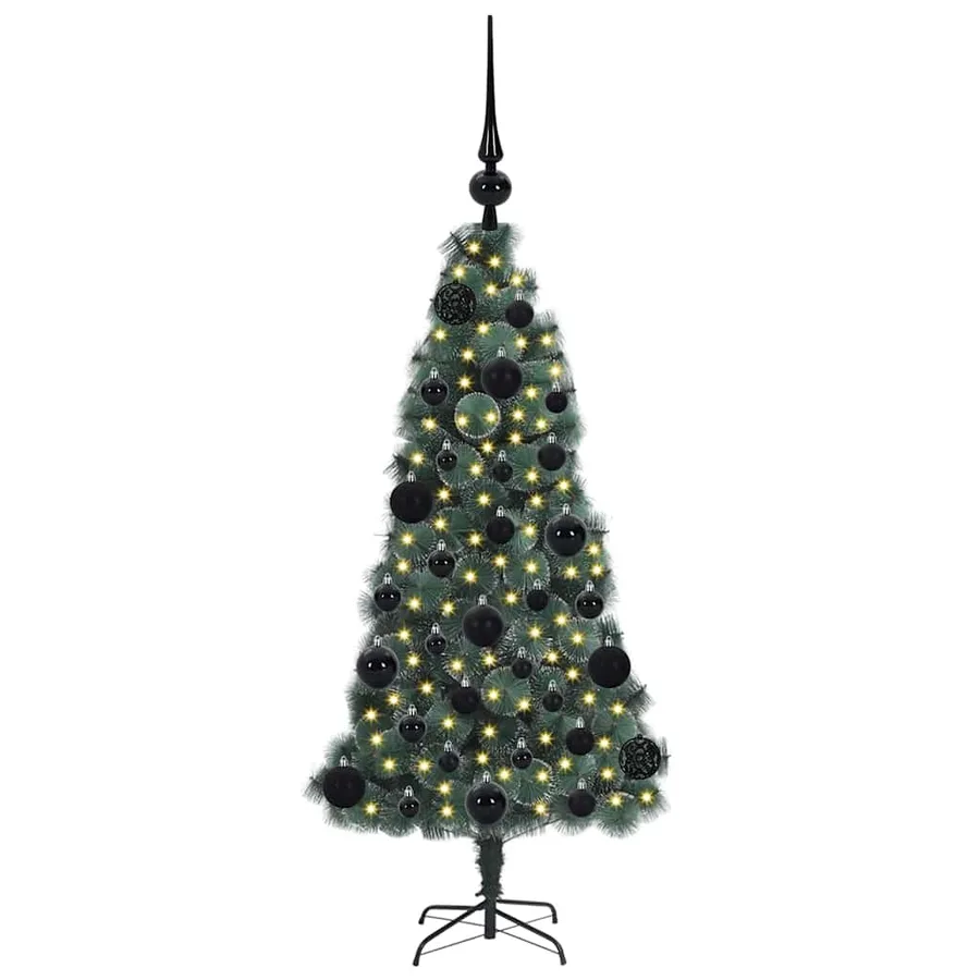 Sapin de Noël artificiel pré-éclairé avec set de boules 120 cm - 3