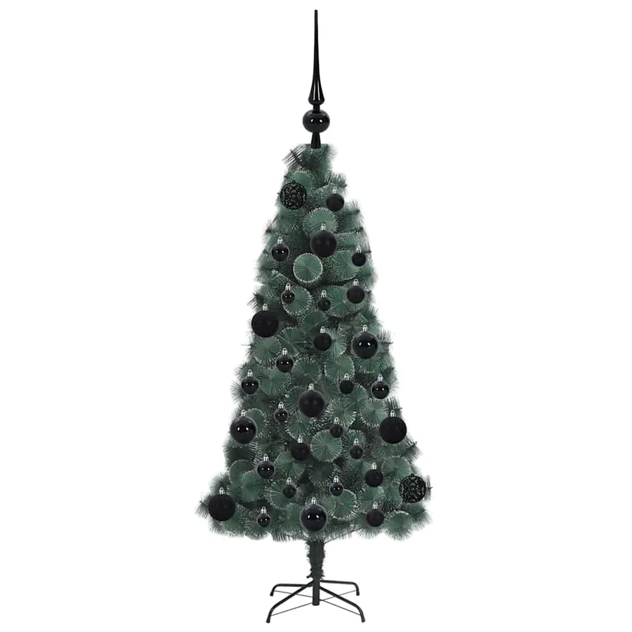 Sapin de Noël artificiel pré-éclairé avec set de boules 120 cm - 4