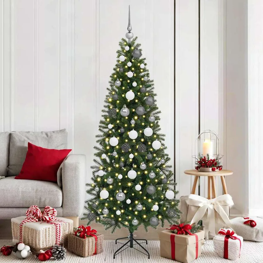 Sapin de Noël artificiel avec 300 LED Vert 180 cm PE et PVC