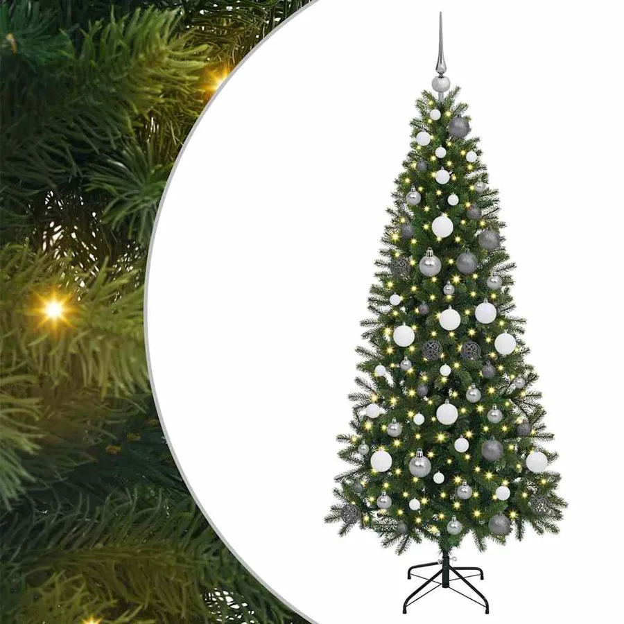 Sapin de Noël artificiel avec 300 LED Vert 180 cm PE et PVC - 2