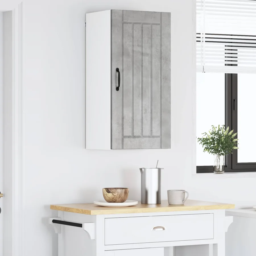 Meuble mural LUCCA Gris béton 40 x 31 x 80 cm Bois d'ingénierie - 4
