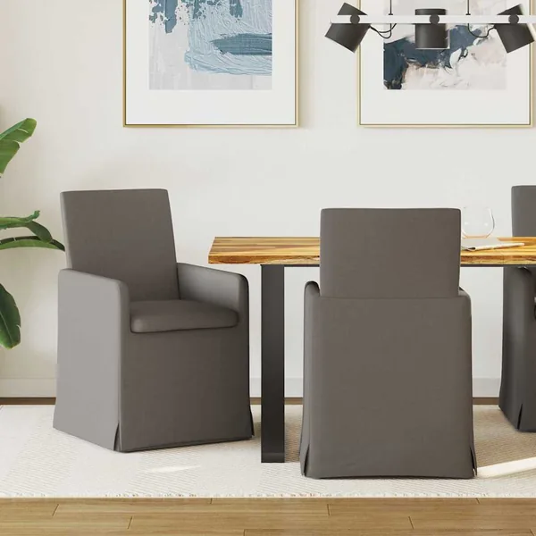 Chaises de salle à manger 2 pcs Gris clair 57 x 67 x 95 cm Lin