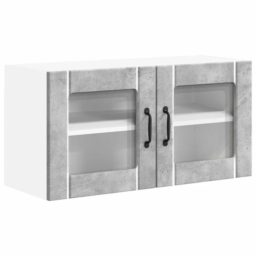 Cabinet en verre mural LUCCA Gris béton 80 x 31 x 40 cm - 2