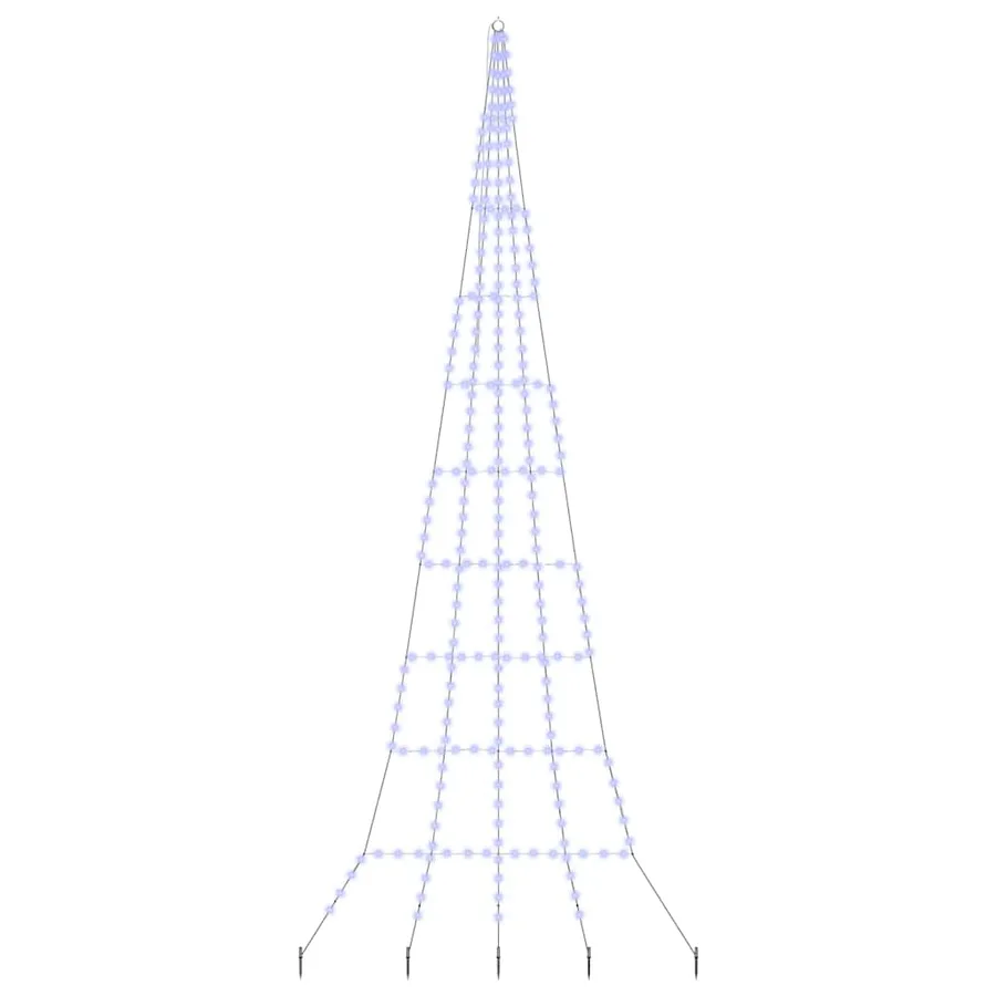 Arbre de Noël LED avec piquets au sol Bleu 511 cm Métal - 2