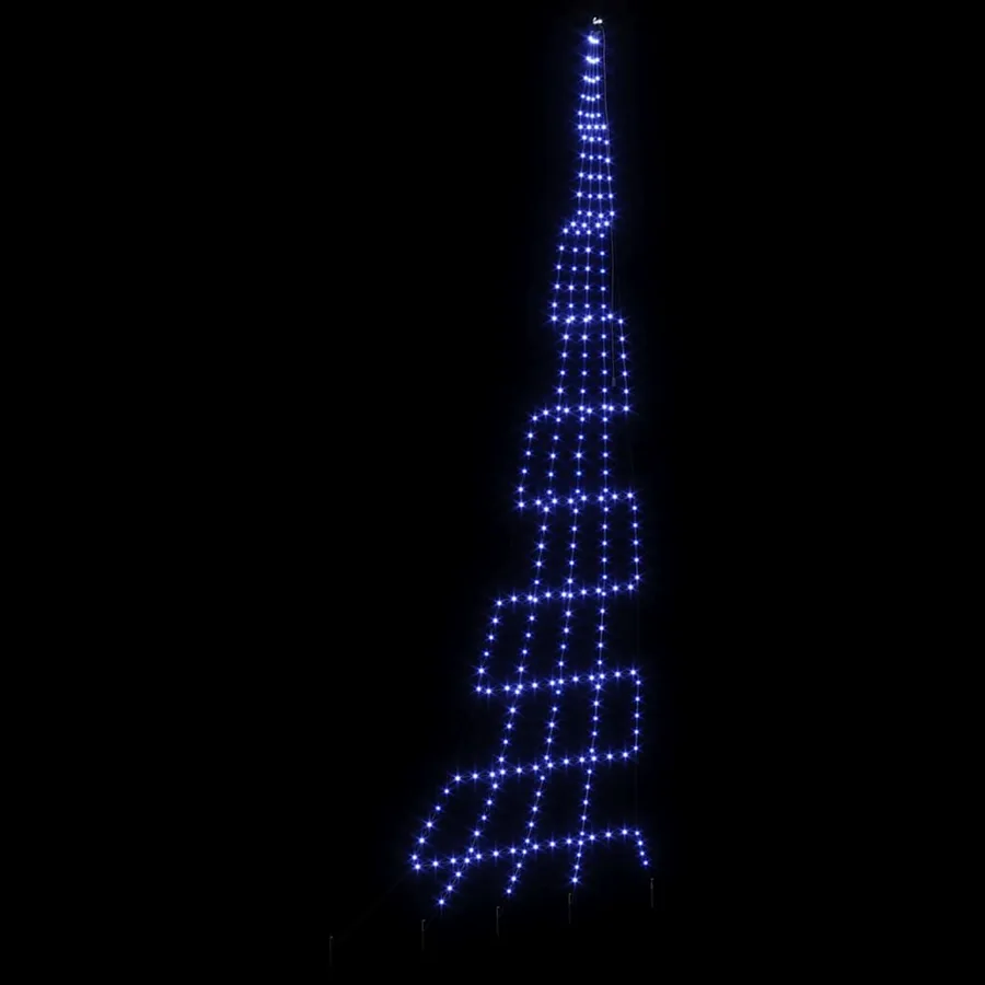 Arbre de Noël LED avec piquets au sol Bleu 511 cm Métal - 6
