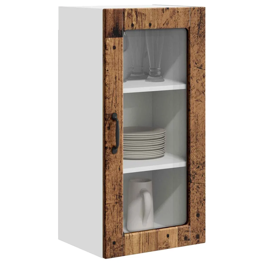 Cabinet en verre mural LUCCA 2 pcs Bois ancien 40 x 31 x 80 cm - 3