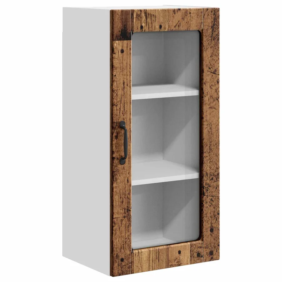 Cabinet en verre mural LUCCA 2 pcs Bois ancien 40 x 31 x 80 cm - 4